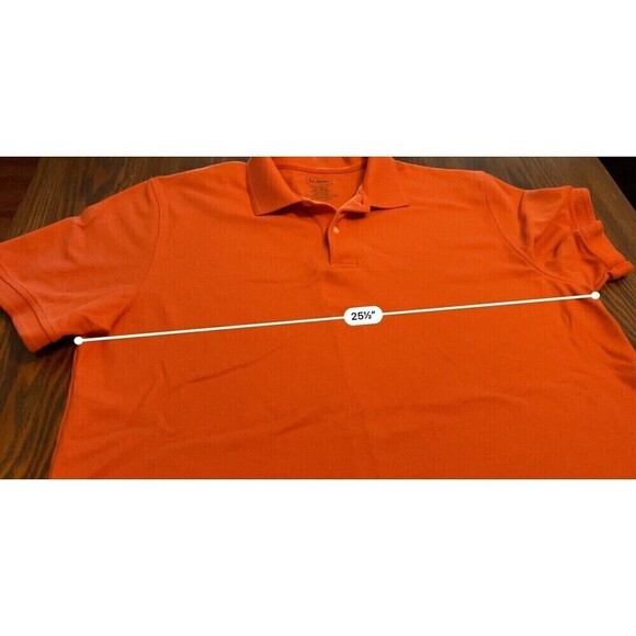 LL Bean Mens Traditional Fit Short Sleeve Polo Shirt XL Regular Solid Orange - Picture 14 of 15